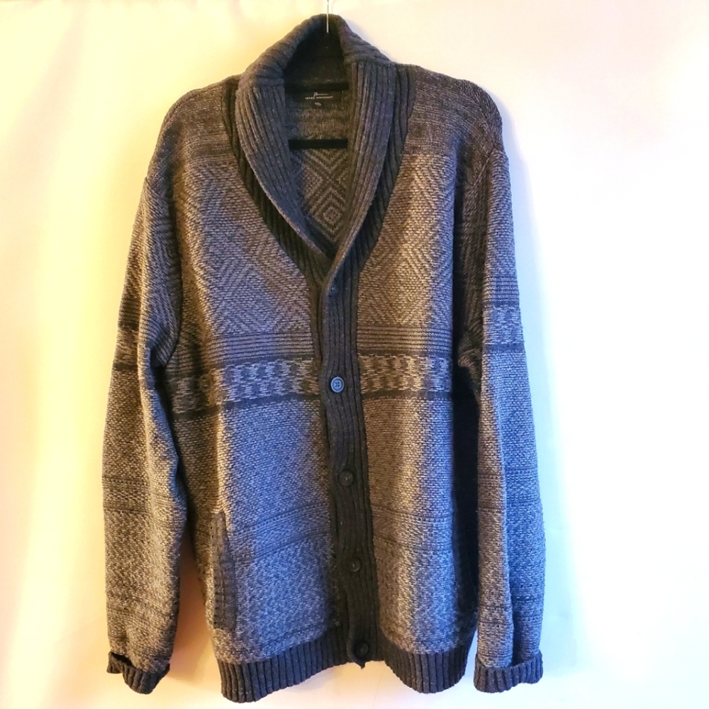 MARC ANTHONY MEN'S BUTTON DOWN FRONT GRAY TWO POCKETS SIZE XXL